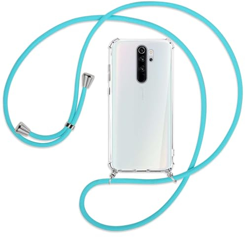 mtb more energy Handykette kompatibel mit Xiaomi Redmi Note 8 Pro (6.53'') - türkis - Smartphone Hülle zum Umhängen - Anti Shock Full TPU Case