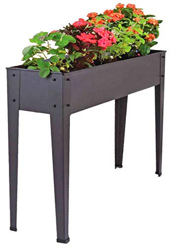 Jardinière surélevée en métal galvanisé pour herbes aromatiques Noir 102 cm Résistant aux intempéries
