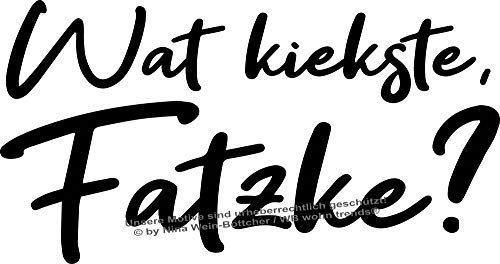 WB wohn trends Auto-Aufkleber, Wat kiekste Fatzke, Berlin, Gold, 50cm breit, Farbe und Größe wählbar, KFZ-Sticker LKW Spruch