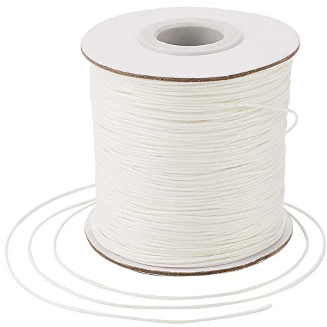 Craftdady Gewachste Kordel aus Kunstleder, geflochten, gewachst, für Schmuckherstellung, Makramee-Perlen, 169 mx0.5 mm, cremeweiß