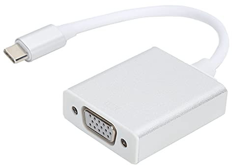 USB C auf VGA Adapter, USB Typ C Stecker auf Buchse VGA Video Converter Kabel für HDTV, Projektor, Laptop PC, MonitorTV