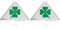 Coppia 2 Stemma Logo Triangolo Cromato con Quadrifoglio Verde QV Grandi Compatibile Per Alfa Romeo Sportiva Giulietta Mito Giulia Stelvio 147 159 Spider 4C Fregio Stemma Laterale