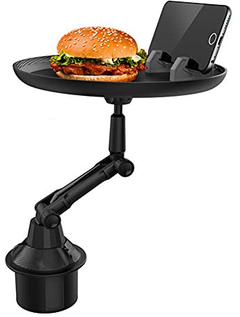 YYUNANG Auto-Getränkehalter-Tablett, Autoreise-Kaffee-Burger-Halter, Lange und Kurze Modelle geben Ihnen eine bessere Wahl, geeignet für die meisten Auto-Getränkehalter (Lang)