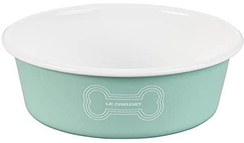 Le Creuset Hundenapf aus emailliertem Stahl, groß, 6 Tassen, Hellgrün