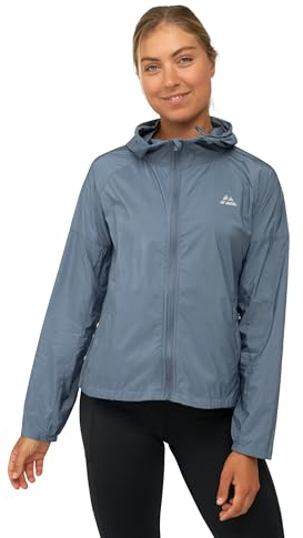 DANISH ENDURANCE Veste Coupe-Vent Femme, Léger & Respirant, Poches Fermées, Capuche Ajustable, Bleu, S