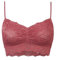 Snocks Spitzen BH - Damen Bustier Spitze, Ohne Bügel, Verstellbare Träger, Elastischer Bund - Angenehm Weiche Material, Sinnliches Design - Gr. XL - Farbe Mauve