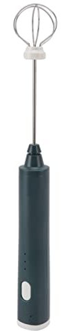Mini Mixeur Plongeant électrique, Batteur à Oeufs électrique sans Fil avec Rechargeable par USB et 2 Têtes de Batteur à Oeufs pour Latte, Cappuccino, Chocolat Chaud, Oeuf(Vert noirâtre)