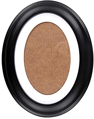 SEWACC Oval Bilderrahmen Klassischer Holz Bilderrahmen 7 Zoll Fotorahmen Wandbehang Dekoration mit nahtlosem Nagel und S Nagel (Schwarz)
