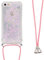 Handykette Handyhülle für iPhone SE 2020 / iPhone 8/7 Hülle,Glitzer Quicksand kreatives Fließende Flüssigkeit schwimmt Silikon Case mit Umhängeband Handykordel Band Kette für iPhone 8,GS Color Heart
