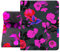 Berkin Arts pour iPad 7./8./9. Génération/iPad Air 3.Génération (10.5 Pouce) 2019/2020/2021 Étui de Protection en Cuir Premium Art Motif Floral néon Motif de Fleurs Sombres
