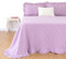 Casa da Laura - Colcha Lila para Cama 90 - Colcha 180 x 260 cm - Colcha Elegante con Rombos y Ribete de Volante - 100% Algodón Prelavado