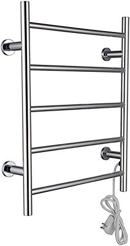Scaldasalviette riscaldato Scaldasalviette da bagno Scaldasalviette riscaldato elettrico, Porta asciugamani da bagno intelligente, Appeso a parete Asciugatura perforata Scala da bagno in acciaio inoss