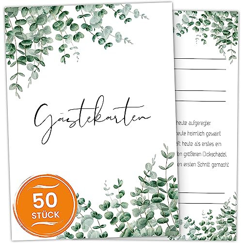 Gentle North Hochzeitseinladung 50er Set - Eukalyptus