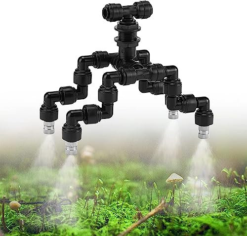 ACBungji Reptilien Düse Fogger 360 Grad einstellbar Sprinkler Spray Kühlung System Misting Düsen Reptil für Regenwald Rainforest Tank Haustier, 4 Kopf