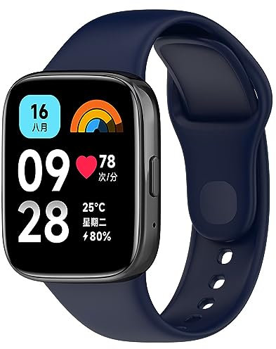 FTRONGRT Cinturino Compatibile con Xiaomi Redmi Watch 3 Active, Silicone Cinturino di Ricambio Compatibile con Xiaomi Redmi Watch 3 Active -Blu Inchiostro