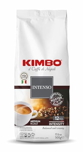 KIMBO - Café Intenso - Grain Italien Authentique - Intensité 12 / Medium Roast - Lot de 12 Paquets de 500 g
