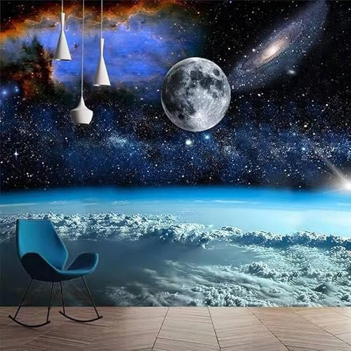 Papier Peint Panoramique 300X500Cm L'Univers Poster Mural Pour Salon Chambre Décoration Murale, Papier Peint Intissé 3D Chambre Enfant,Chambre Fille,Personnalisable