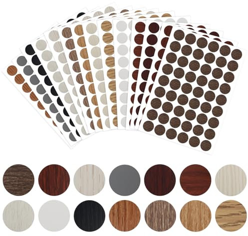 756 Stück/14 Farben Schraubenloch Aufkleber Abdeckkappen, Selbstklebende Schraubenloch, Ø21mm Möbel Holz Schraubenabdeckung, Wasserdicht Abdeckkappen für Bohrlöcher Möbel Schraubenkappen