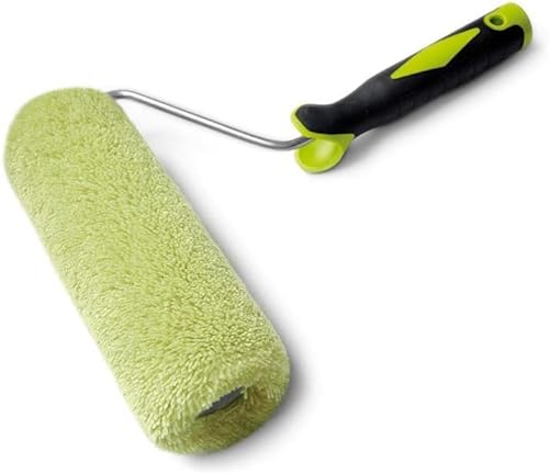 Quercos. Rouleau pour Façades 22 cm x Ø 60 mm. Rouleau de Peinture Professionnel Arrondi. Rouleau Façades Fil Vert. Manche Bi-composant. Polyamide 18 mm