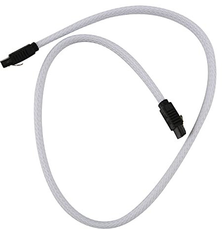 jayzee 50cm Sata 3.0 Iii Sata3 7Pin Cable de Datos Cables Ssd 6Gb/S Cable de Datos de Disco Duro Hdd Con de Nylon Versión Superior (Blanco)