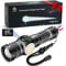 Jayxinli Taschenlampe LED Super Hell Wiederaufladbar, 30000 Lumen High Power mit COB Seitenlicht, Zoombar, LCD Digitalanzeige, IP67 wasserdicht