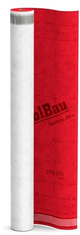 Isolbau Unterspannbahn Dach SPB 190 SKS, 15 m² Rolle (1,5 x 10 m) - Dampfdurchlässige Unterdeckbahn mit 2 Klebestreifen - Selbstklebende Dachfolie 190 g/m² - witterungbeständig und wasserdicht