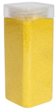 1Buy UK 800g tub of Coloured Natural Decorative Sand Craft Pebbles Table Decoration Pot Vase Fillers Garden Weddings Rocks Aquarium Art Ceremony Florist Candle (Yellow)