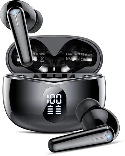 Cuffie Bluetooth, Auricolari Bluetooth 5.3 con 4 Mic, Cuffie Wireless In Ear HiFi Stereo, Cuffiette Bluetooth 36Ore LED Display, Cuffie Senza Fili IP7 Impermeabili