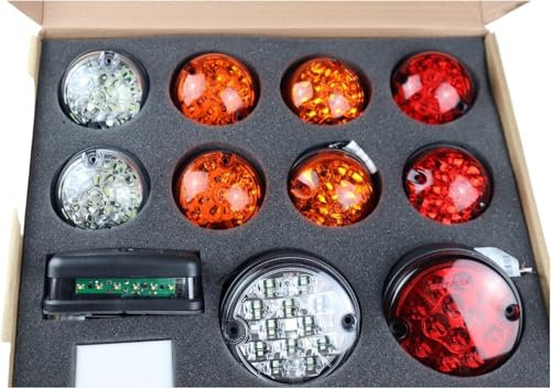 Defender LED Scheinwerfer Farbe, Led Licht Upgrade kit, Led Lampe 12 Teile, Deluxe Set Beleuchtung mit E-Zertifikat für Defender Off-Road td4,td5 90/110