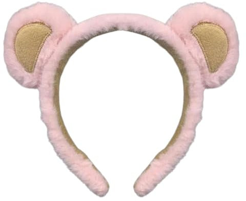 Vriusi Niedliches Plüsch-Bär-Ohren-Haarband, Gesichtswaschband, Fuzzy Makeup Haarband, super niedliches Cartoon-Gesicht, Haarwaschhaar, niedlich, weich, für Cosplay, Weihnachts-Make-up, Gesichtskostüm
