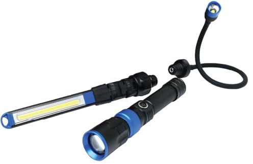 FIRST4MAGNETS Multi-Function 3-in-1 Magnetic 380 Lumen Work Light with USB Cable & Charger | Compact LED Light with Magnetic Base, USB Rechargeable & Versatile for Work, Camping, and Emergency Use