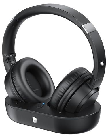 Dytole Wireless Headphones for TV, TV Headphones Wireless for Seniors, Versatile Charging Dock with Transmitter, Instant Audio Sync, 65-Hour Battery Life, for Seniors & Parents