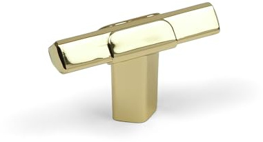 45mm Polished Brass Triangle T-Bar Cabinet Knob Gold Cupboard Door Drawer Pull Handle