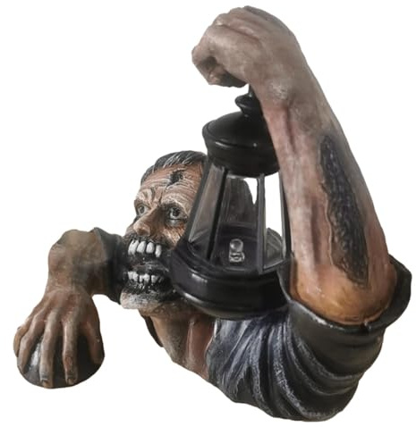 Generico Gruselige Haloween-Statue - Gartenfiguren 'Horror,Haloween-Dekorationen Zombie-Statue mit Laterne, Dekorationen für Horror-Gartenskulpturen