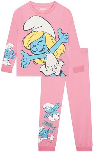 The Smurfs Girls Pyjamas, Smurfette Long Sleeve Kids Pjs, Smurfette Girls' Pyjama Sets, Ages 2 To 10 Years