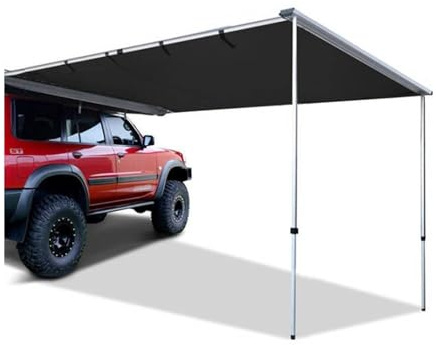 ZHANGshouf Car Camping Car Side Tent Sunshade Canopy Adjustable Height Car Side Awnings Vehicle Awning Pull-Out Sun Shade Shelter,Black,160 * 250cm
