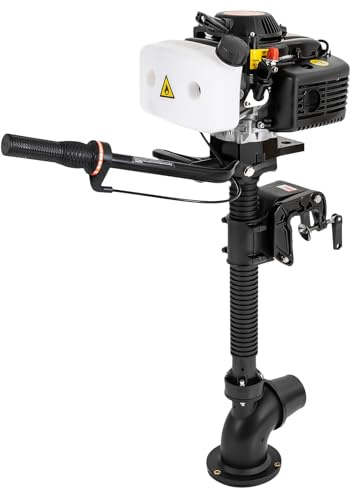 Mqwdxzfes 4PS 55CC 4-Takt Jet-Antrieb Außenbordmotor, 2900W Luftgekühlter Bootsmotor mit 360° Lenkung, Windkühlung CDI Aussenborder Elektromotor für Schlauchboote Boote Kajaks Angelboot