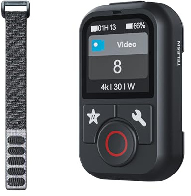 Per TELESIN T13 Telecomando per GoPro Hero 13/12/11/10/9/8/Max fotocamera, supporto multi-lingua, portata 60 m + cinturino da polso.