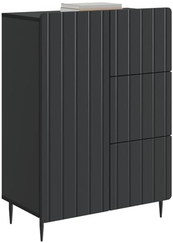 vidaXL Sideboard Schwarz 66 x 34,5 x 91,5 cm Holzwerkstoff, Moderner Sideboard, praktischer Stauraum, rechteckiger Wohn- und Essbereich-Organizer, tolle Lösung