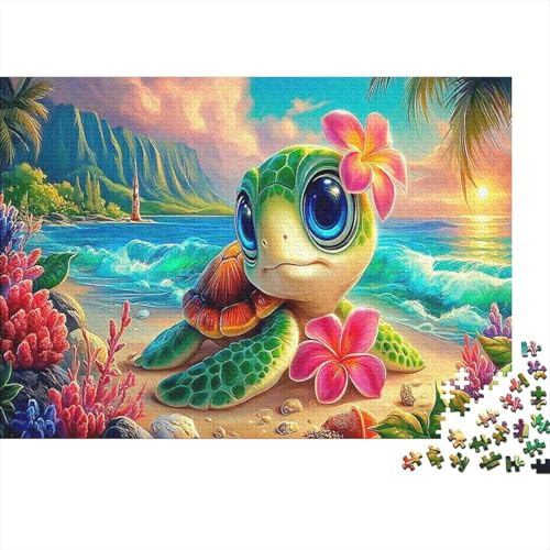 Sea Turtle Fantasy Jigsaw Puzzles Puzzles for Adults Kids. 1000 Pieces Whimsical Challenge Toy Educational Game Home Decoration for Educational Games Gifts 70x50cm/1000pcs