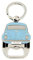 BRISA VW Collection - Volkswagen Portachiavi Vintage in Metallo con apribottiglie/cavatappi, per Chiavi/Zaino/Borsa, Maggiolino Beetle Design (Fronte Maggiolino/Blu)