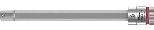 Wera 05003338001 8740 A HF Zyklop Bitnuss mit 1/4-Antrieb mit Haltefunktion, 6.0 x 100 mm, Rot
