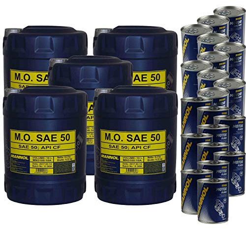 50L Motoröl MANNOL M.O. SAE 50 Oldtimer Maschinenöl 10xMotor Doctor+Motor Flush