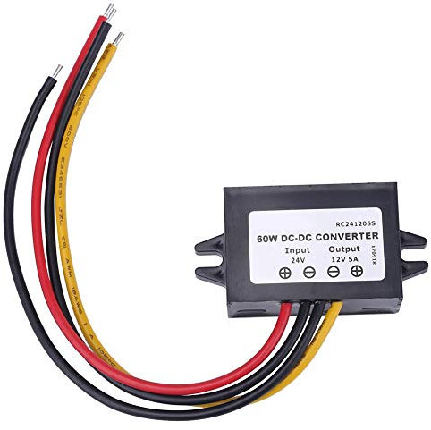 DC-DC Step Down Converter, 24VDC to 12VDC High Power Step Down Voltage Regulator, Mini Power Converter Module for Car Vehicles, IP68 Waterproof, 5A, 60W