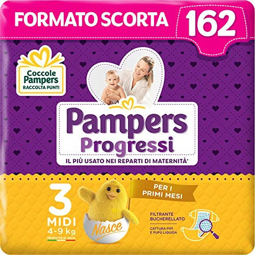Pampers Progressi, Babywindeln Taglia 3 (164 Unità)