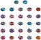 PandaHall 70pcs 35 Styles Mermaid Scales Glas Cabochons Plattfisch Haut Glas Cabochons Kuppel Edelsteine Für Foto Cameo Anhänger Schmuckherstellung Handwerk Scrapbooking (12mm)