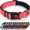 Taglory Hundehalsband, Weich Gepolstertes Neopren Nylon Hunde Halsband für Mittlere Hunde, Verstellbare und Reflektierend für das Training, Rosa