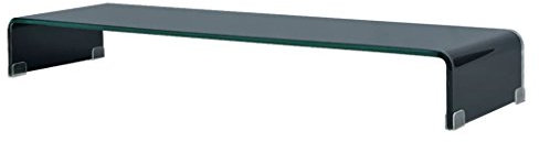 SKM TV-Tisch/Bildschirmerhöhung Glas Schwarz 100x30x13 cm