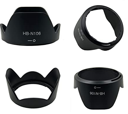 ZDYS Pare-soleil pour objectif 18-55 mm Pétales type D3300 F / 3.5-5.6G plastique D3400 fermement noir appareil photo facile d'installation réversible VR photo pour Nikon AF-P