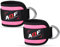 AQF Ankle Straps for Cable Machines Attachment - Neoprene Padded Gym Wrist Cuff Legs Extensions Curls, Kickbacks, Weightlifting Hip Abductor, Abs, Glute Workout (Pink, Pair)